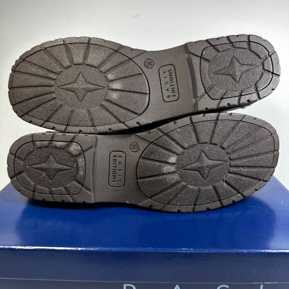 Basic Editions Womens Brown Ankle Boots Size 9.5 Knit Cuff Lace-Up Closure - Picture 6 of 8